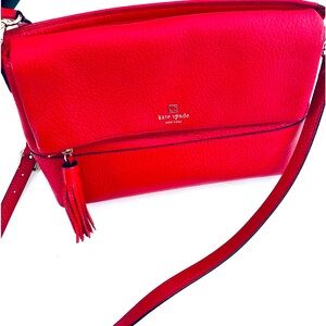 Kate Spade Pebbled Leather Handbag with Long & Shoulder Strap; Multiple Pockets